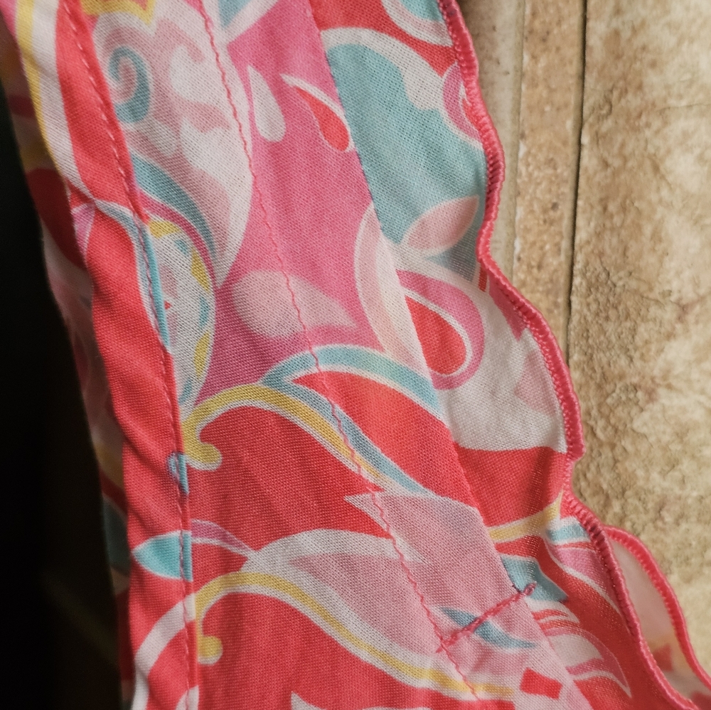 NWOT Q.U.E Pink and Blue Floral Sleeveless PJ Top - Size L - Picture 4 of 4
